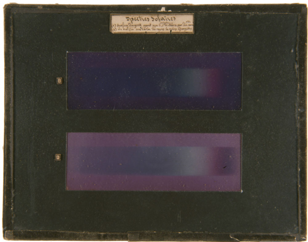 © Becquerel, Spectres solaires, 1848; from p66 of Lavédrine and Gandolfo; the original is held by the Musée Nicéphore Niépce at Chalon-sur-Saône | ENIGME-Spectres-Solaires ENIGME-Spectres-Solaires